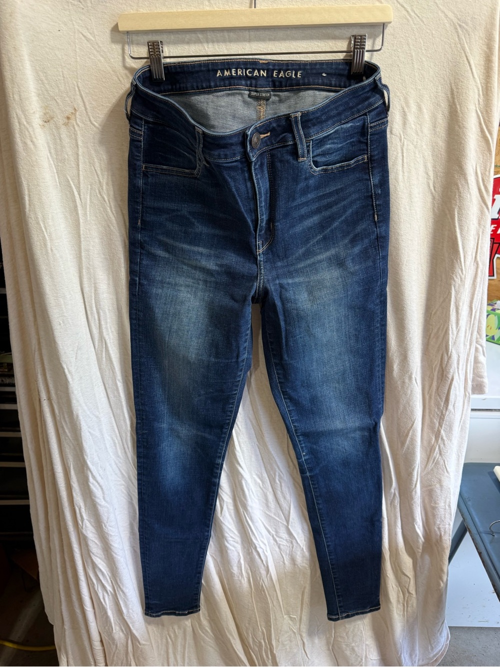 American Eagle Outfitters Women's Medium-Dark Blue Skinny Jeans
